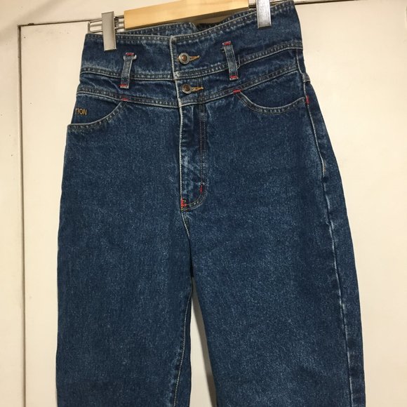 VINTAGE ACTION HIGH RISE DENIM JEANS SIZE 4 - Picture 1 of 8